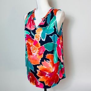 NWT Liz Claiborne Frida's Garden Silky Top Sz. LP